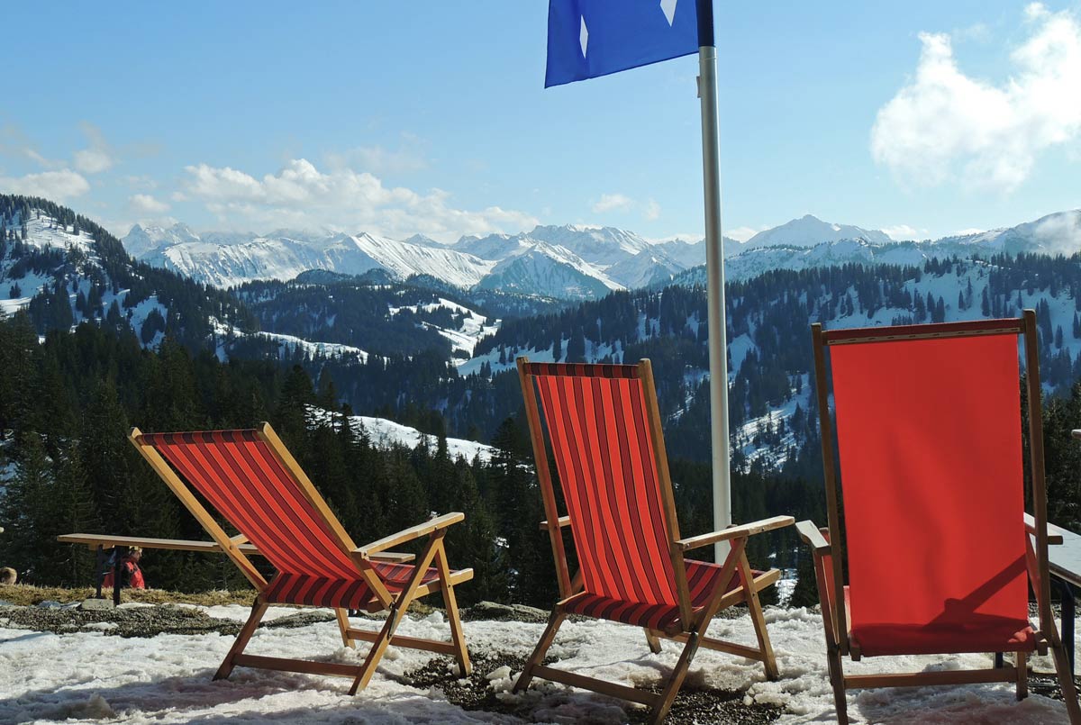Sonne Tanken mitten im Berg Panorama