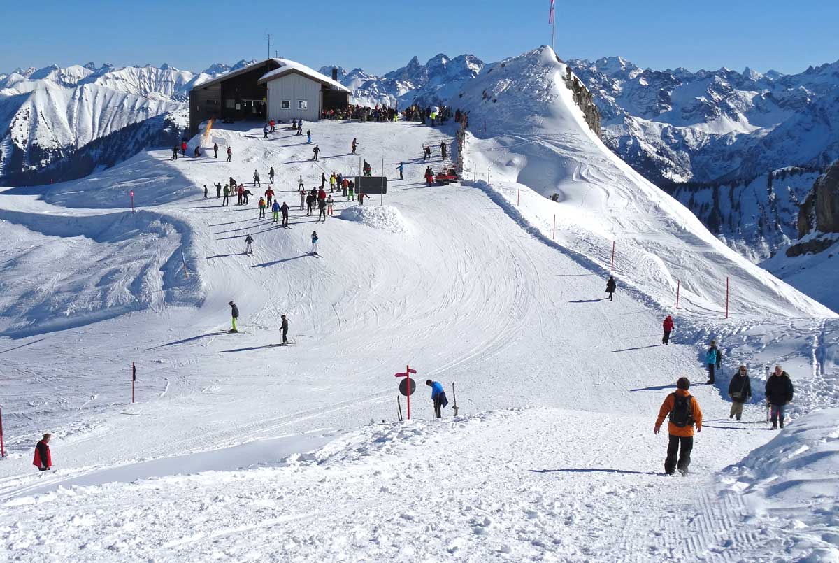 Skipiste am Gipfel